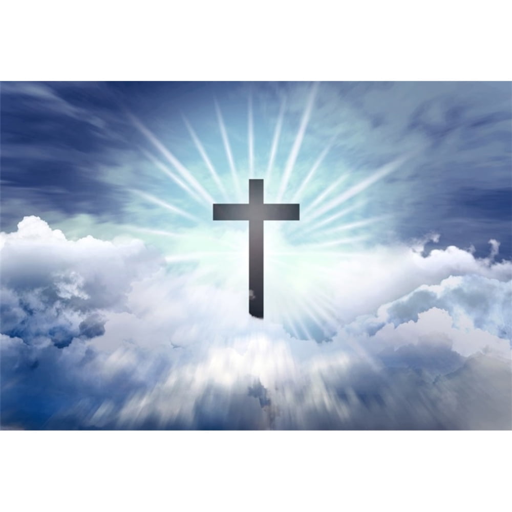 He is Risen Backdrop Easter Christian Cross Religious Holiday Party ...