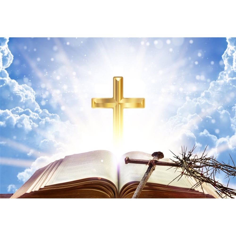 He is Risen Backdrop Easter Christian Cross Religious Holiday Party ...