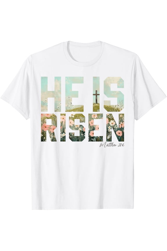 He is Risen Boho Easter Christian Jesus Mens T-Shirt