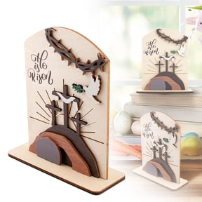 He is Risen Easter Resurrection Decor - Easter Decorations for Home - Empty Tomb Resurrection Set Decoration for Table, Desk, Home