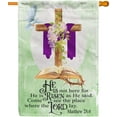 He is Risen Garden Flagsinch Burlap, Easter Religious Cross Flags for