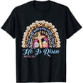 thumbnail image 1 of He is Risen Leopard Rainbow Happy Easter T-Shirt, 1 of 3