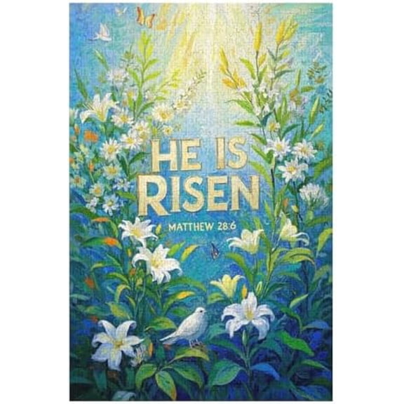 He is Risen Matthew 500 Piece Jigsaw Puzzle, Fun Brain Challenge Puzzle, Mind Exercise and Relaxing Activity