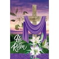 thumbnail image 1 of He is Risen Religious Cross Lilies Decoration Easter Spring Holiday House Flag Outdoor Yard Flag 28" x 40", 1 of 6