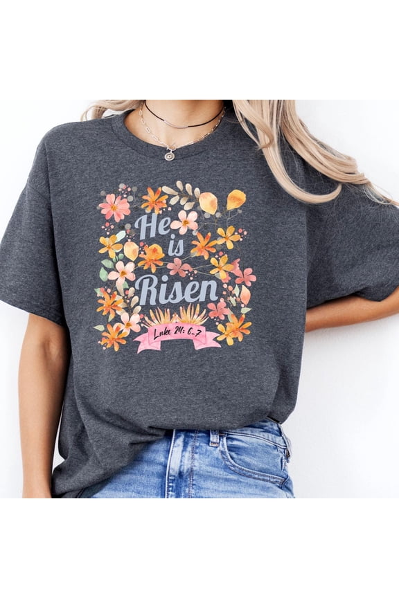 He is Risen Shirt Womens Christian Shirt Easter TShirt Jesus Shirt Easter Day Gift Church