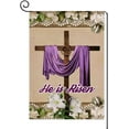 thumbnail image 1 of He is Risen Spring Easter Cross Lily Garden Flag,Spring House Yard Decorative Double Sided Flag, 1 of 5