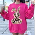 thumbnail image 1 of He is Risen Sweatshirt,Bunny Rabbit Matthew 28:6, Retro Easter Christian bible Spring Floral Easter, 1 of 4