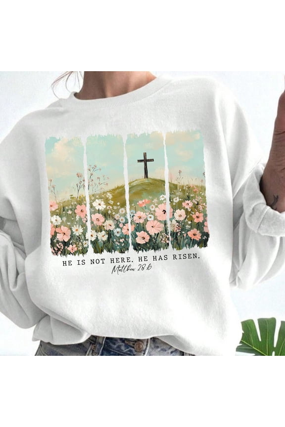 He is Risen Tee Shirt Wildflower Spring Easter Aesthetic Boho Tees Christian Jesus Tshirt