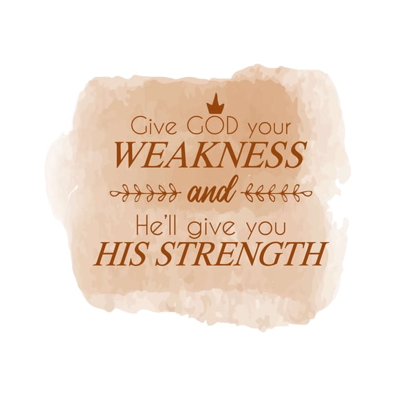 He'll Give You His Strength Give God Your Weakness Bible Watercolor Design Wall Art Sticker Designs Vinyl Stickers For Home House Walls Rooms Windows Bedroom Decoration Size (28x28 inch)
