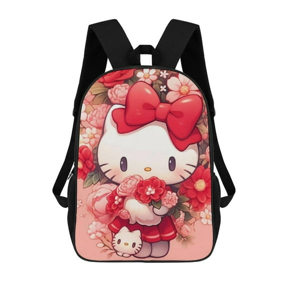 He_llo Ki_tty Backpack Large Capacity 17 Inch Cute Schoolbag Laptop Bookbag for Travel Sports