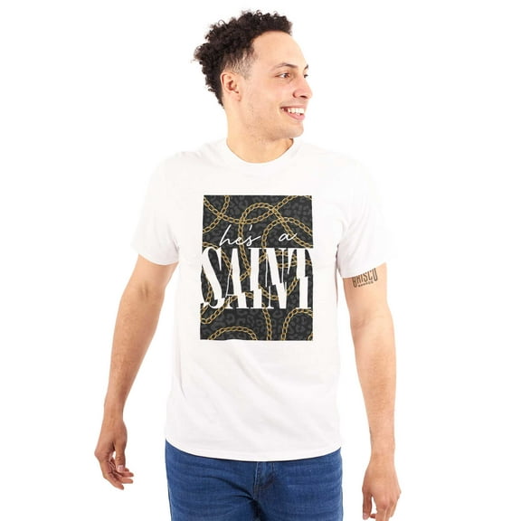 He's A Saint Leopard Print Chains Plus Size Crewneck Graphic Tee Shirt Brisco Brands 3X