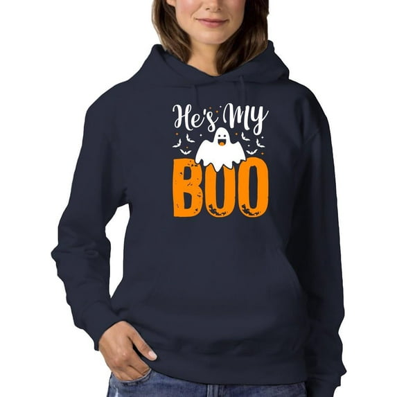 He's My Boo Hoodie Women -Image by Shutterstock, Female Large