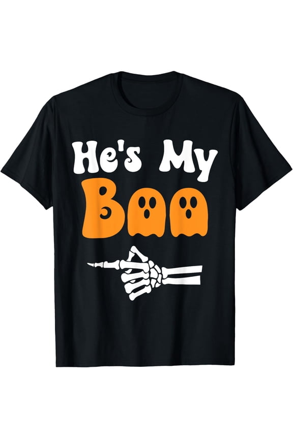 He's My Boo Matching Halloween Pajama Couples He's My Boo T-Shirt