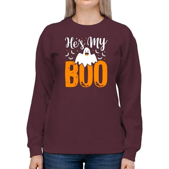 He's My Boo Sweatshirt Women -Image by Shutterstock, Female XX-Large
