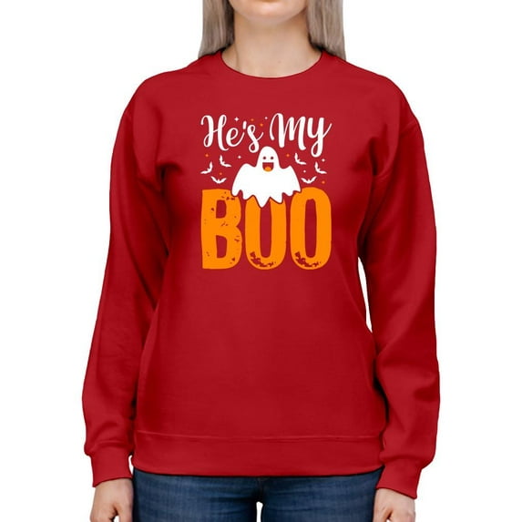 He's My Boo Sweatshirt Women -Image by Shutterstock, Female XX-Large