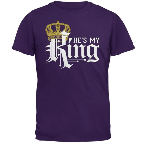 He's My King Mens T Shirt Purple 2XL