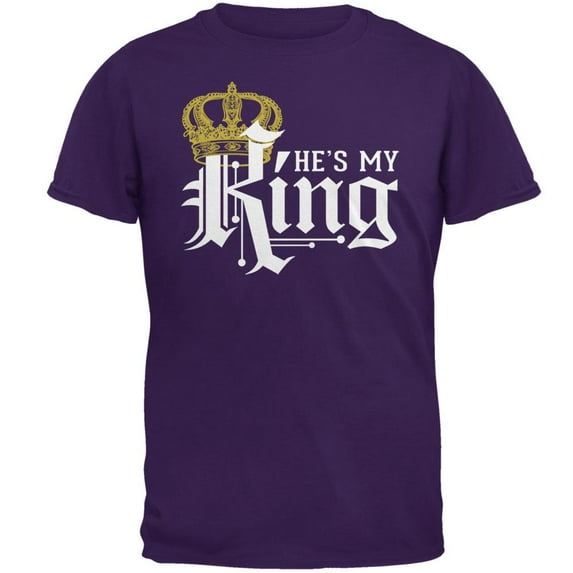 He's My King Mens T Shirt Purple LG
