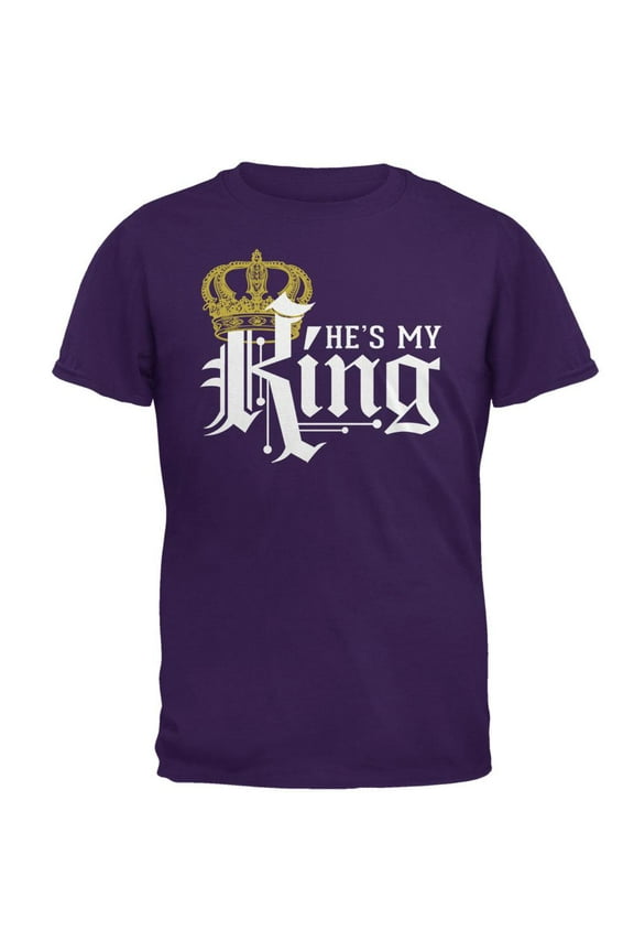 He's My King Mens T Shirt Purple X-LG