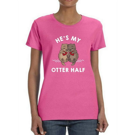 He's My Otter Half T-Shirt Women -Smartprints Designs, Female Small