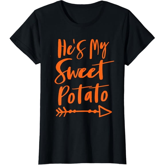 He's My Sweet Potato Halloween Thanksgiving Matching Couple T-Shirt