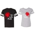 thumbnail image 1 of He she is My Better Half Matching Couple Cotton Jerseys (Men Black / Women Heather) (Men M / Women XXL), 1 of 3