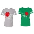 thumbnail image 1 of He she is My Better Half Matching Couple Cotton Jerseys (Men Heather / Women Green) (Men L / Women S), 1 of 3