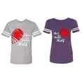 thumbnail image 1 of He she is My Better Half Matching Couple Cotton Jerseys (Men Heather / Women Purple) (Men L / Women M), 1 of 3