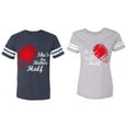 thumbnail image 1 of He she is My Better Half Matching Couple Cotton Jerseys (Men Navy / Women Heather) (Men L / Women XXL), 1 of 3