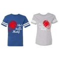 thumbnail image 1 of He she is My Better Half Matching Couple Cotton Jerseys (Men Royal / Women Heather) (Men XXL / Women XL), 1 of 3