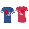 thumbnail image 1 of He she is My Better Half Matching Couple Cotton Jerseys (Men Royal / Women Red) (Men M / Women XXL), 1 of 3