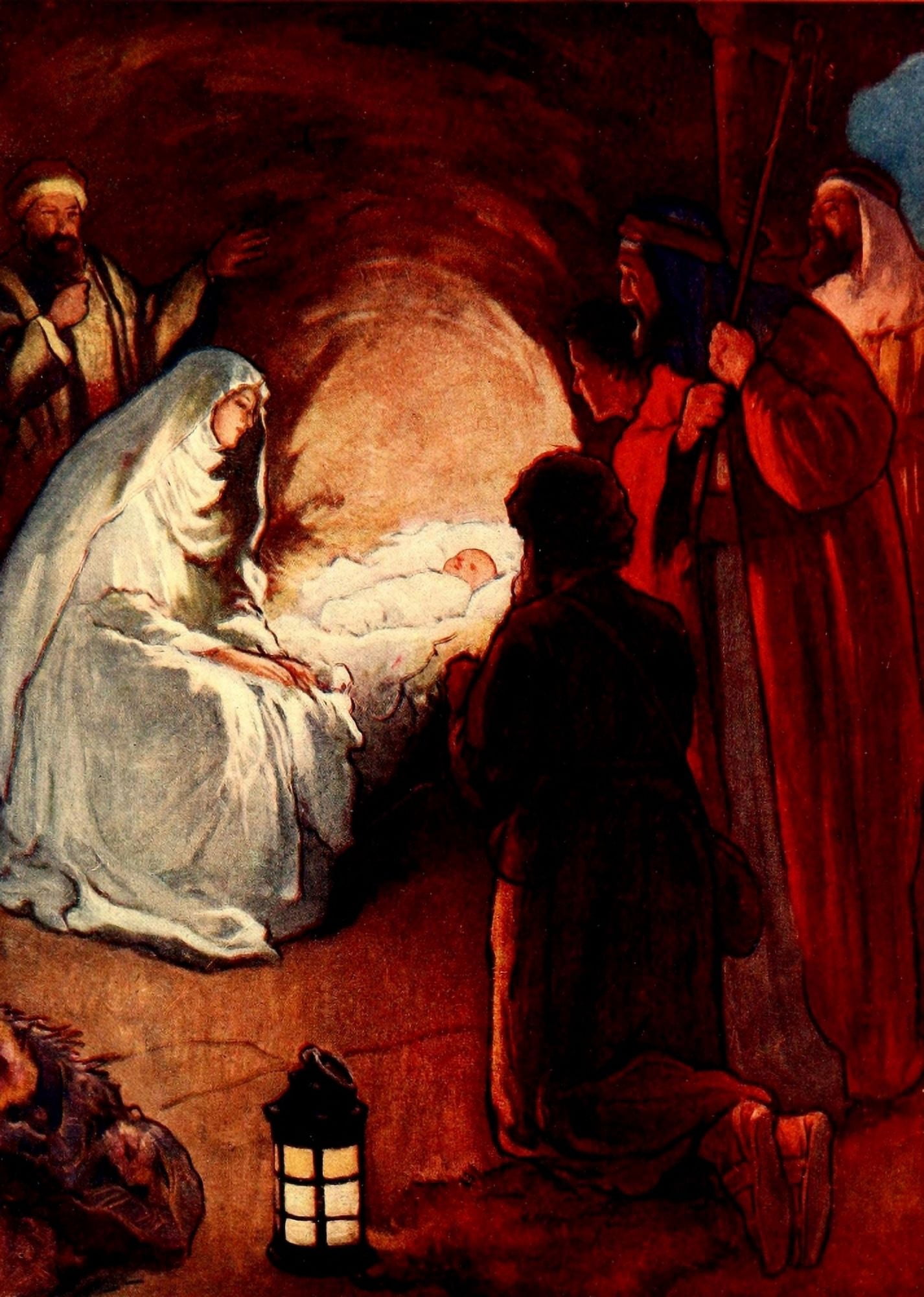 He who was Once a Little Child 1900 Nativity scene Canvas Art - Unknown (18 x 24)