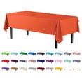 thumbnail image 1 of HeSLehs 12-Pack Premium Plastic Tablecloth 54in. x 108in. Rectangle Table Cover - Orange, 1 of 7