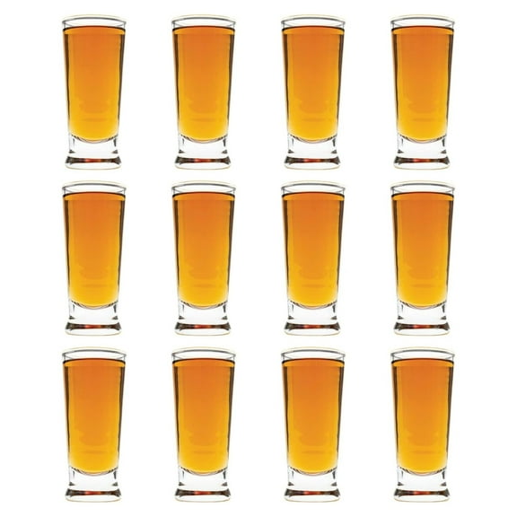 HeSLehs 2.75 Ounce Shot Glasses, Set of 12 Small Liquor and Spirit Glasses, Durable Tequila Bar Glasses For Alcohol and Espresso Shots, 12 Piece Shooter Glass Set