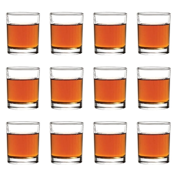 HeSLehs 2.75 Ounce Shot Glasses, Set of 12 Small Liquor and Spirit Glasses, Durable Tequila Bar Glasses For Alcohol and Espresso Shots, 6 Piece Shooter Glass Set