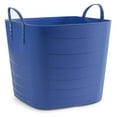 thumbnail image 1 of HeSLehs 25 Liter 6.6 Gallon Durable Plastic Storage Tote, Blue (12 Pack), 1 of 6