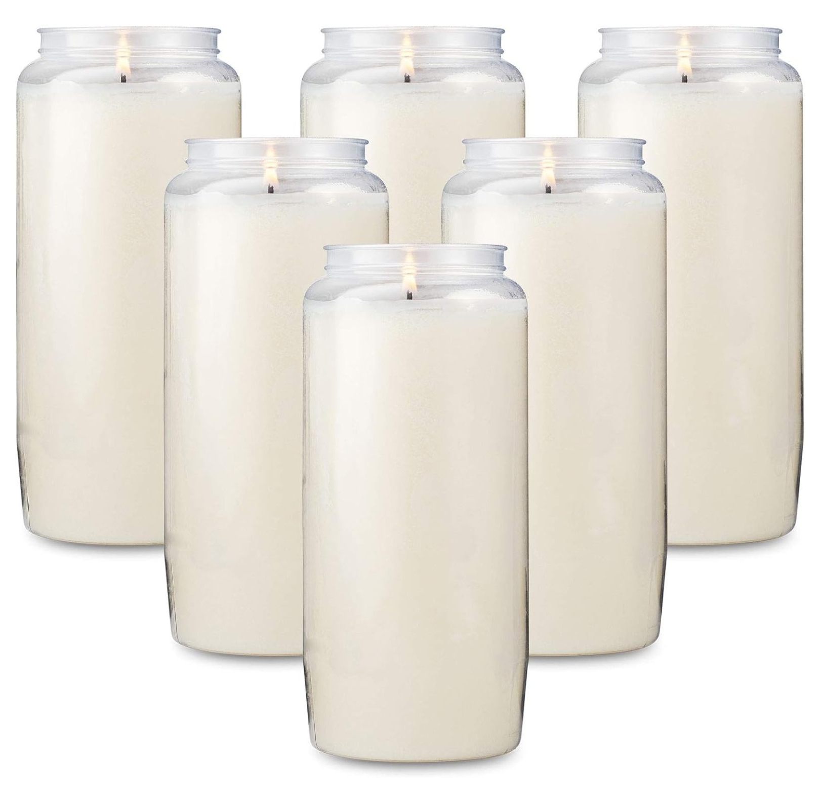HeSLehs 6 Day Candles, 6 Pack 6” White Pillar Candles for Memorial, Religious Ceremony, Party