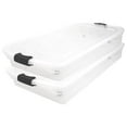 thumbnail image 1 of HeSLehs 60 Quart Multipurpose Slim Underbed Storage Container Bins with Secure Latching Lid and Wheels for Home or Office Organization, Clear (2 Pack), 1 of 8