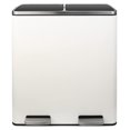 thumbnail image 1 of HeSLehs 60L(16 Gal) Dual Trash Can, Stainless Steel Kitchen Garbage Can, Double Compartment Classified Rubbish Bin, Recycle Dustbin w/Plastic Inner Buckets, Handle, Soft-Close Lid, Airtight, 1 of 5