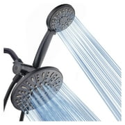 HeSLehs 7" Premium High Pressure 3-Way Rainfall Combo with Stainless Steel Hose – Enjoy Luxurious 6-setting Rain Shower Head and Hand Held Shower Separately or – Oil Rubbed Bronze Finish