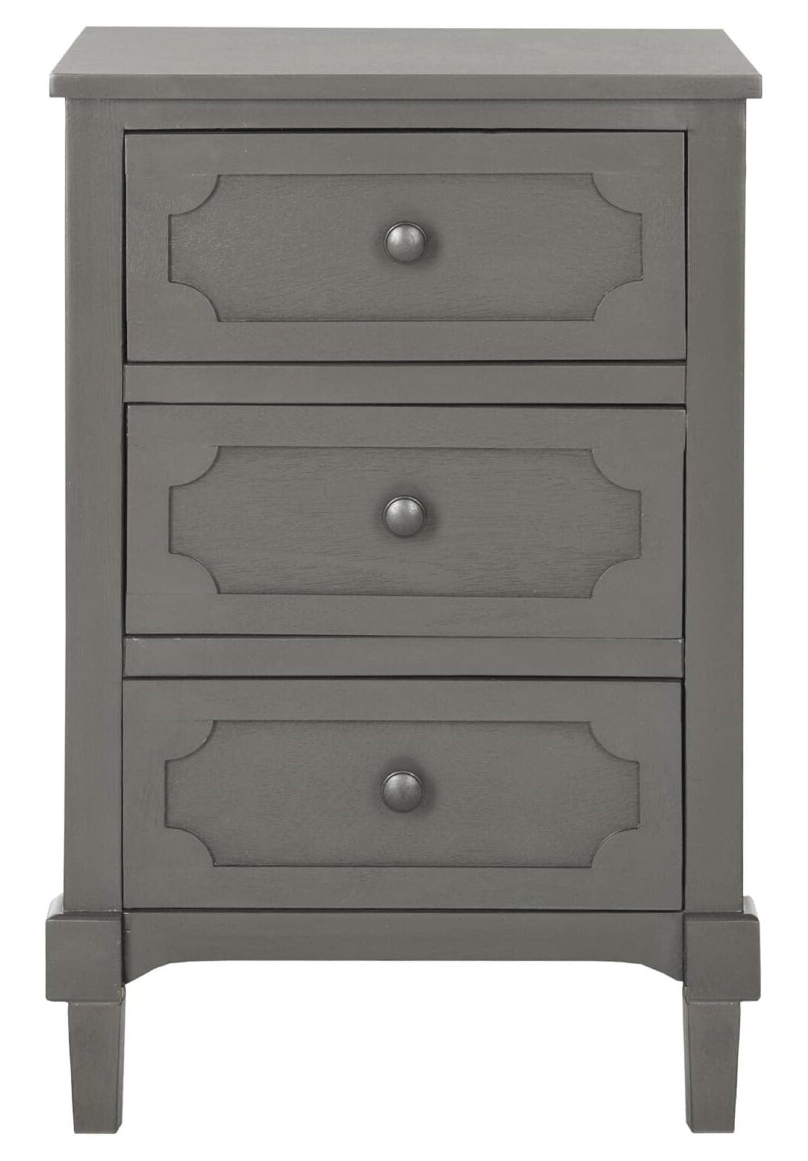 Gray Pine Wood Three Drawer Chest