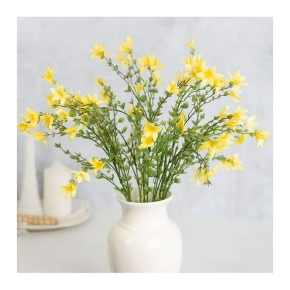 HeSLehs Artificial Yellow Waxflower Bush for Spring Arrangements and Summer Decorating