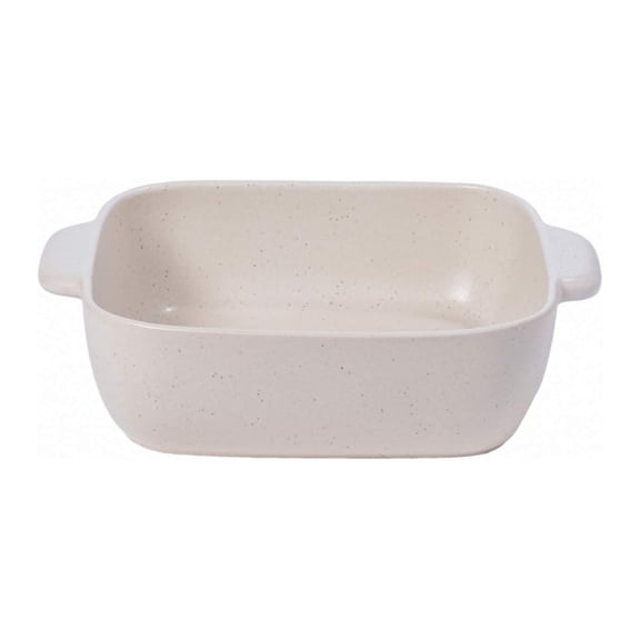HeSLehs Ceramic 12" Square Baker - Pacifica Collection, Vanilla | Oven & Dishwasher Safe Bakeware | Food Safe Glazing | Restaurant Quality Dinnerware