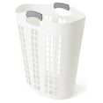 thumbnail image 1 of HeSLehs Easy Carry Hamper, Large 87.5 Liter Lightweight Plastic Ventilated Laundry Basket Clothes Bin with Handles, White, 1 of 5