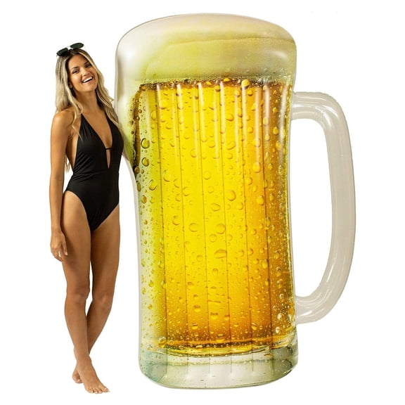 HeSLehs Giant Inflatable Beer Mug Pool Raft. Ultra bright realistic .