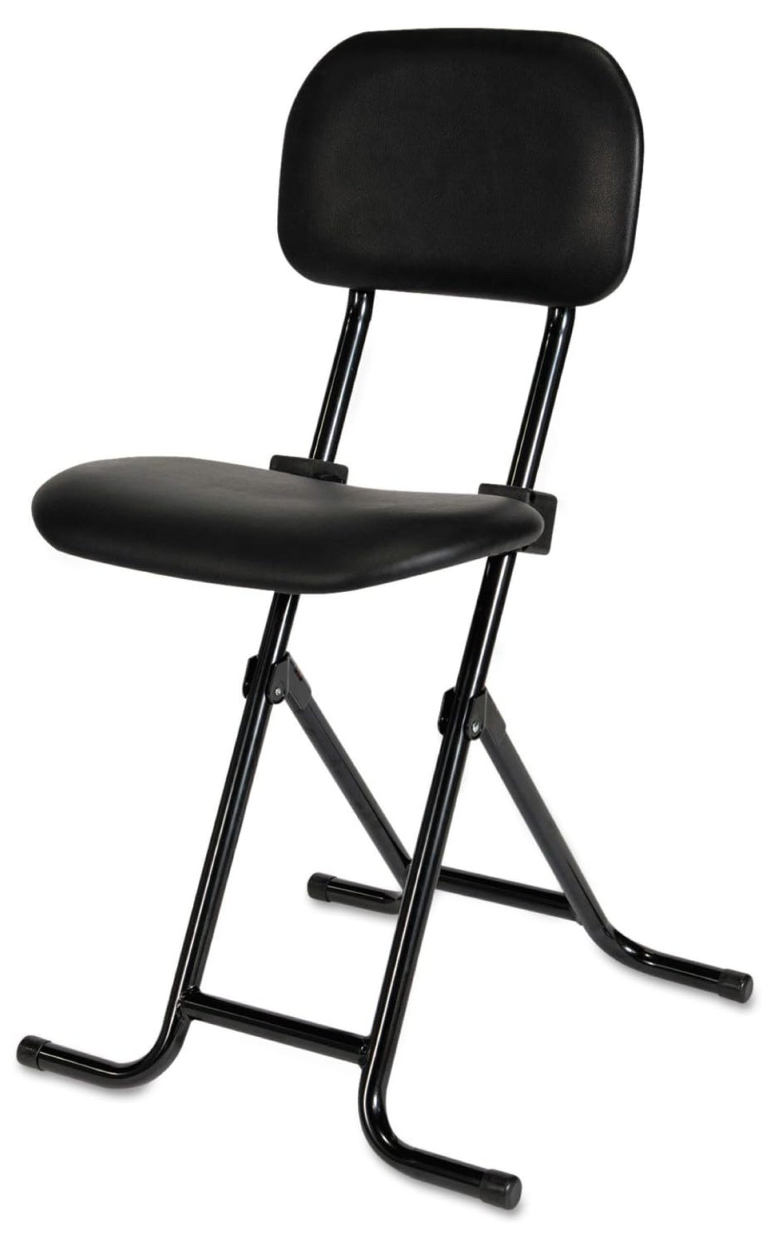 Black Adjustable Height Ergonomic Folding Stool with Footring