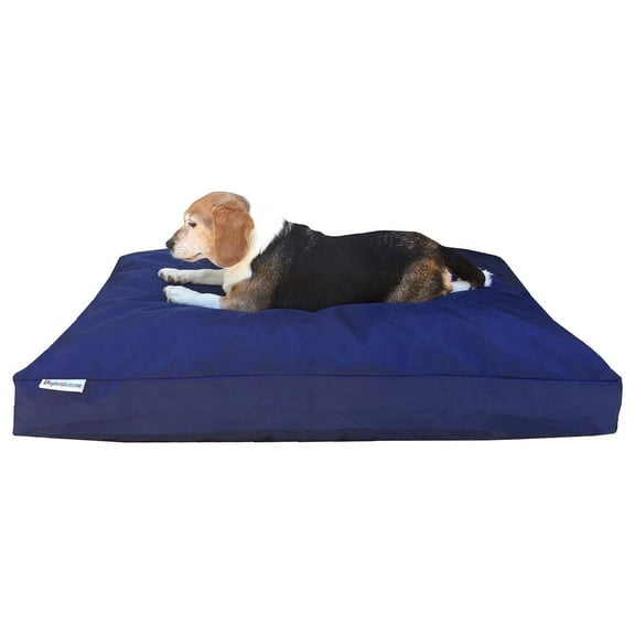 HeSLehs Large Memory Foam Dog Bed Pillow with Orthopedic Comfort, Waterproof Liner and Heavy Duty 1680 Nylon Cover 41X27 Inches, Blue