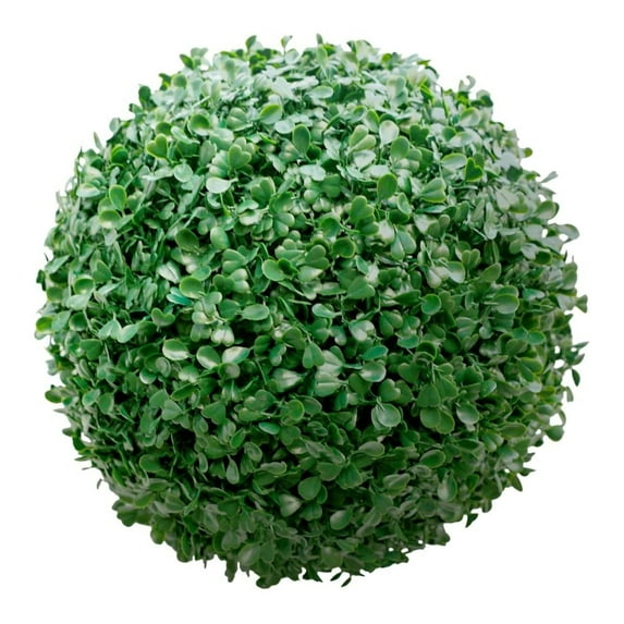 HeSLehs Paradise 15" Artificial Boxwood Green 2 Pieces Faux Leaf Indoor Outdoor Decor-Garden Backyard Decoration