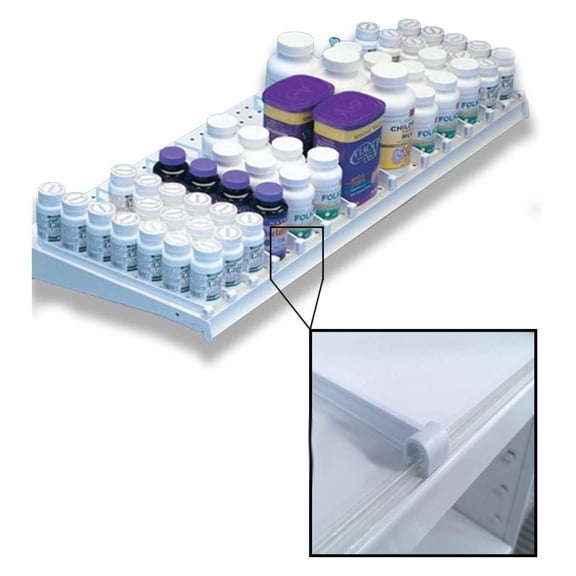 HeSLehs Shelf Divider Front Rail with Self Adhesive Back, for Wood, Glass or Metal Shelves - " L - 20 Pack