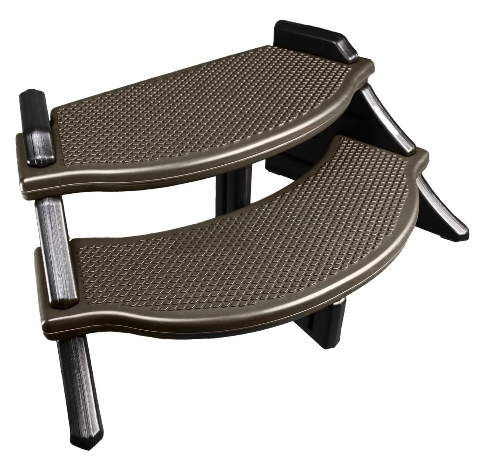 Deep Gray Resin Slip-Resistant Hot Tub Step with Oversized Treads