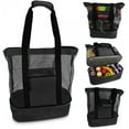 thumbnail image 1 of HeSaYep Picnic Bag Oversized Beach Mesh Tote Bag Outdoor Camping Cooler Bag, Black, 1 of 4